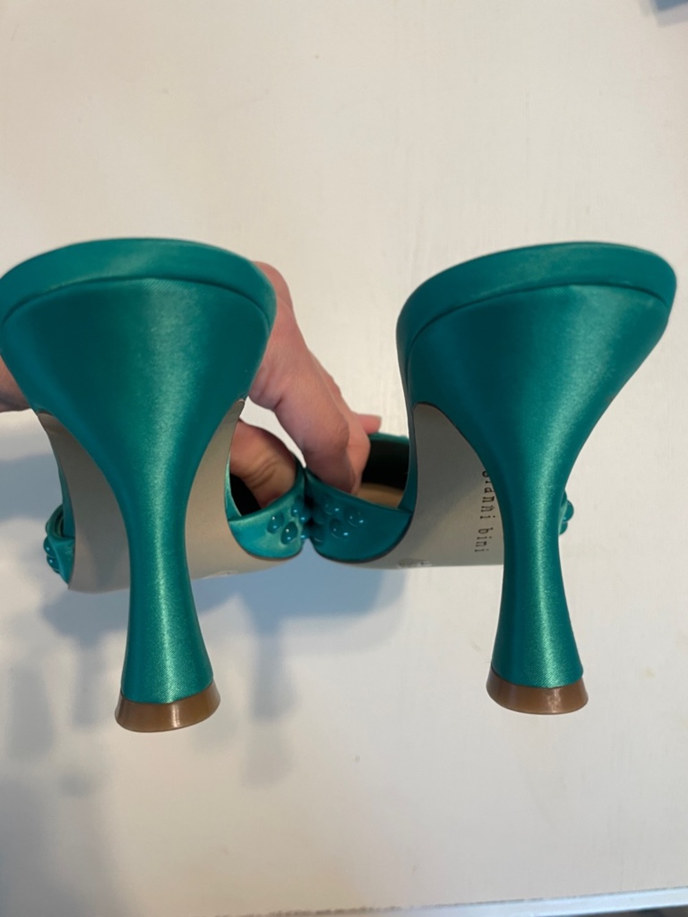New Gianni Bini Studded Mule Heels size 7.5 - Picture 7 of 9